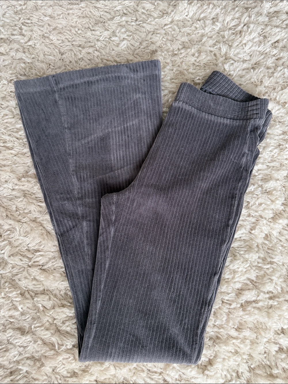 Aerie Ribbed Flare Pants - Charcoal